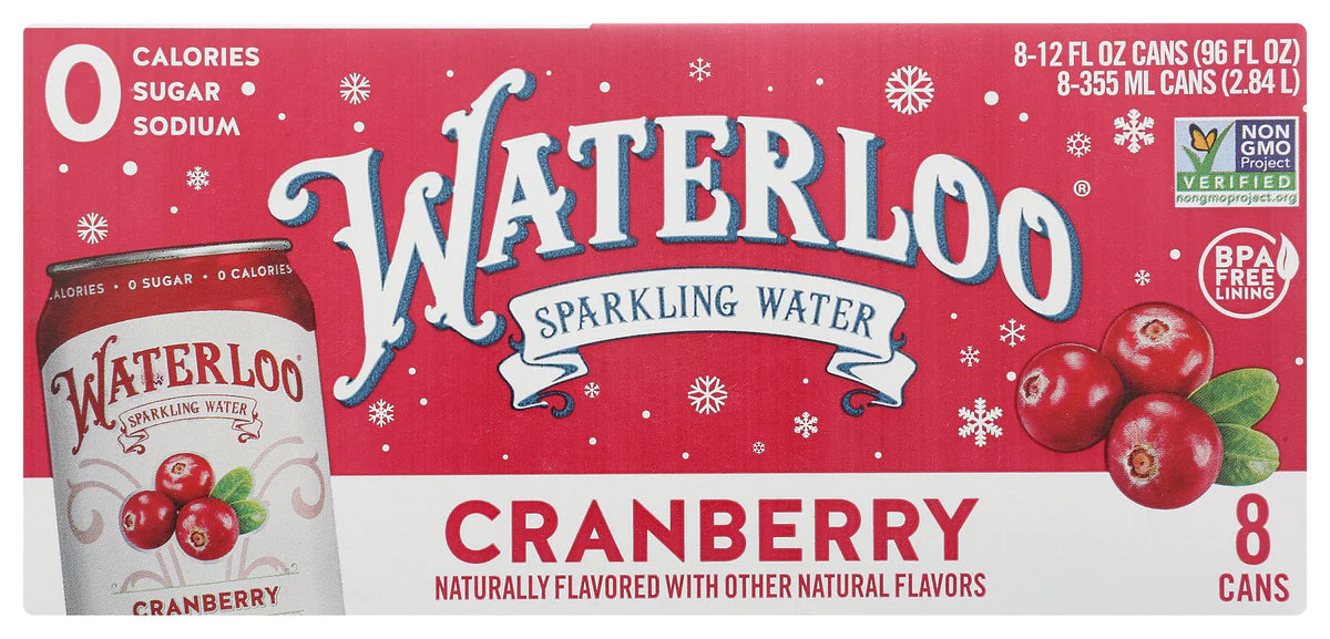 WATERLOO Cranberry 12 OZ - 8 Cans