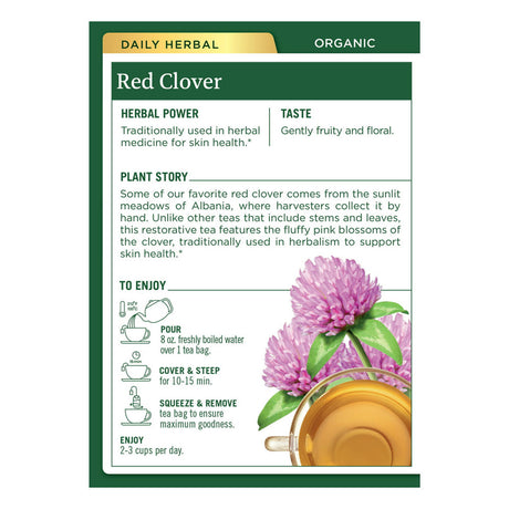 TRADITIONAL MEDICINALS TEAS Organic Tea Red Clover 16 BAG