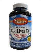 Wild Norwegian Cod Liver Oil Gems Lemon Flavor 460 mg 150 Soft Gels