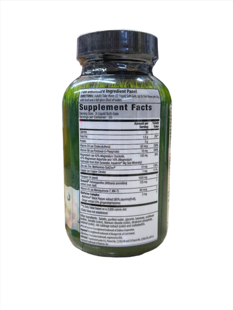 Magnesium + Ashwagandha 60 Liquid Soft-Gels