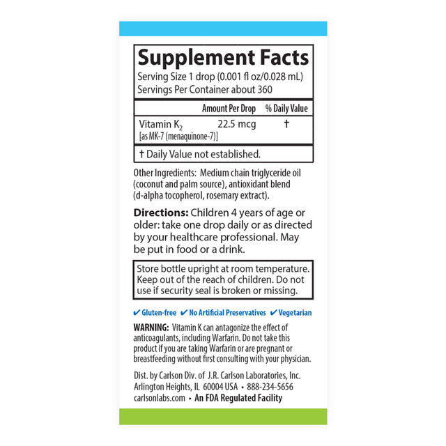 Carlson Kids Super Daily K2 22.5 mcg