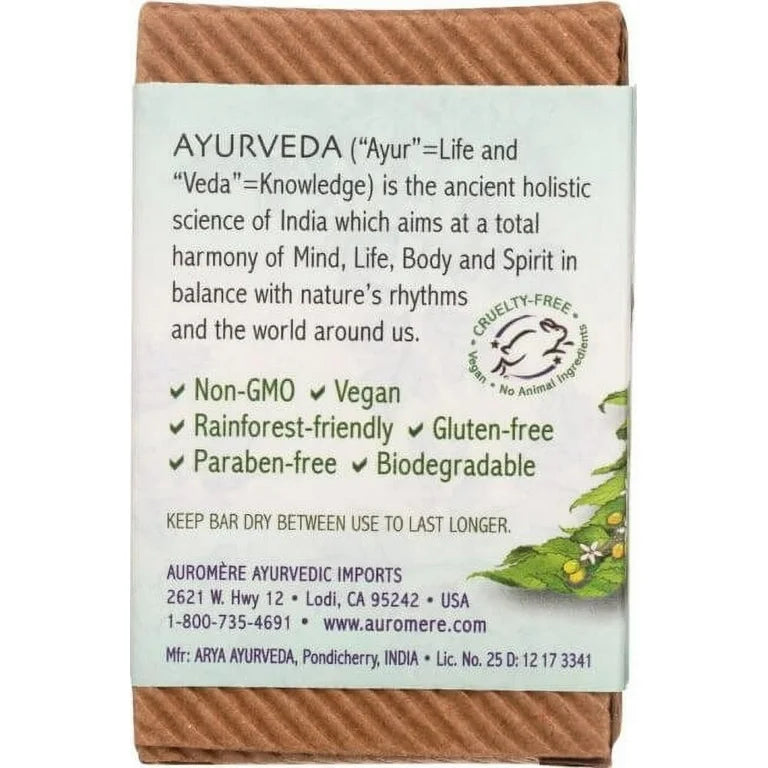 AUROMERE AYURVEDIC SOAP WITH NEEM TULSI- NEEM 0.60 OZ