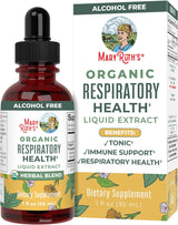 USDA Organic Respiratory Health Liquid Drops with Mullein Leaf | Marshmallow Root & Elderberry | Mullein Drops for Lungs Herbal Blend | Immune Support Supplement | Non-GMO | Vegan | 1 Fl Oz