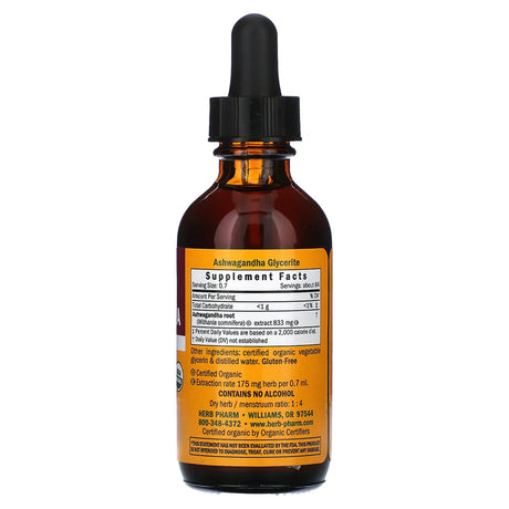 Herb Pharm ASHWAGANDHA ALCOHOL-FREE 2 oz