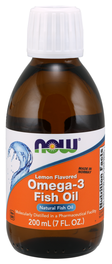 Now OMEGA-3 FISH OIL LEMON  200 ML (7 OZ)