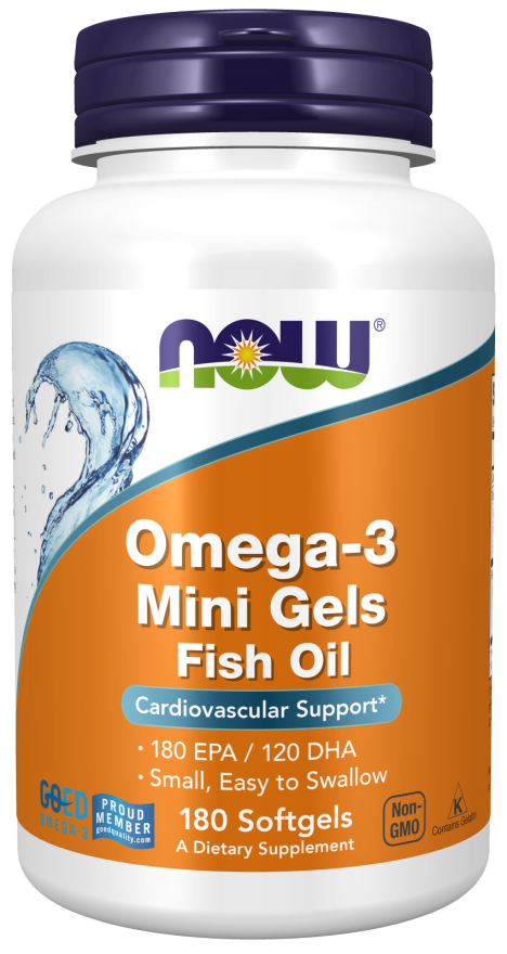 Now OMEGA-3 MINI GELS 500 MG 180 SGELS