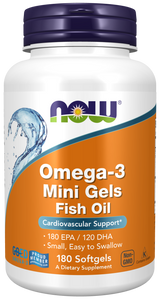 Now OMEGA-3 MINI GELS 500 MG 180 SGELS