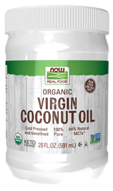 Now ORGANIC COCONUT OIL VIRGIN 20 OZ