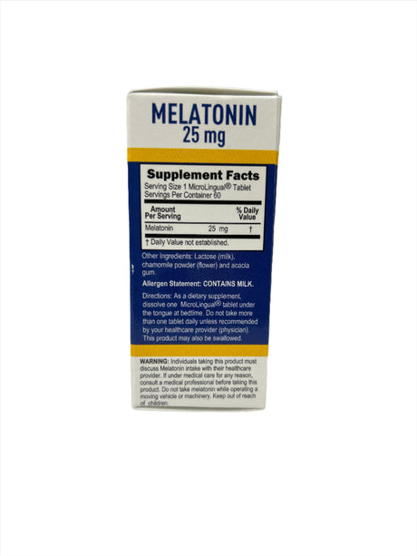 Melatonin Extra Strength 25 mg 60 Microlingual Tablets