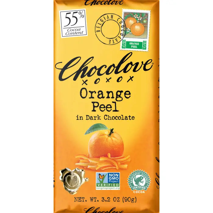 CHOCOLOVE Dark With Orange Peel 3.2 OZ