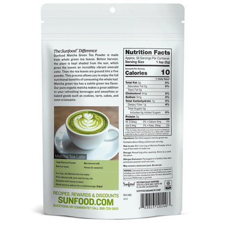 Sunfood Matcha Green Tea Powder 4oz