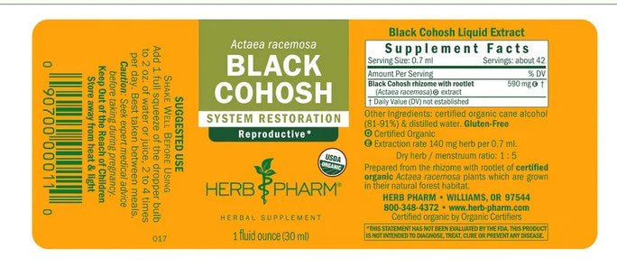 Herb Pharm BLACK COHOSH EXTRACT 1 oz