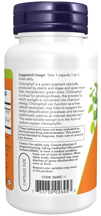 Now CHLOROPHYLL 100mg  90 VCAPS