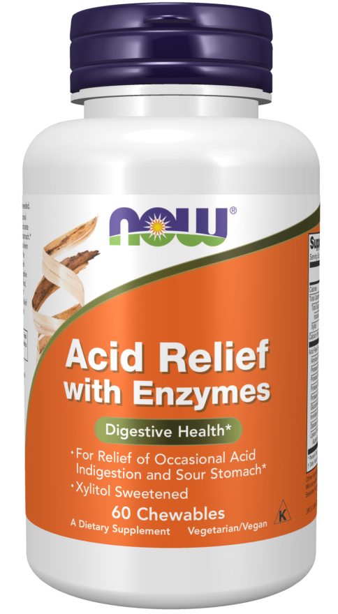 Now ACID RELIEF CHEW ENZYMES  60 LOZ