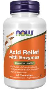 Now ACID RELIEF CHEW ENZYMES  60 LOZ