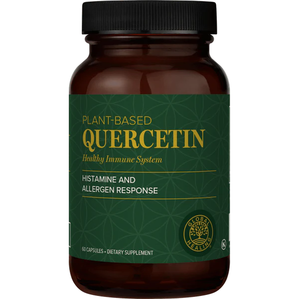 Global Healing Quercetin 250mg Supplement to Support Immune System Function, Respiratory Health & Body's Response to Occasional Allergies - Quercetin Supplements without Bromelain & Zinc (60 Capsules)