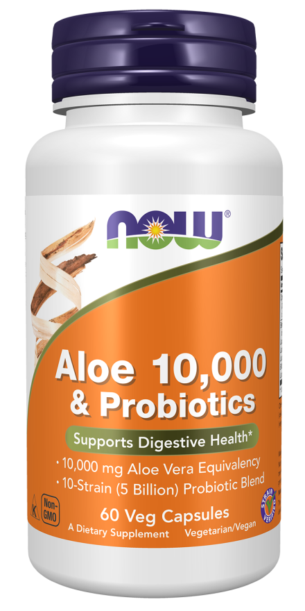 Now ALOE VERA 10,000 & PROBIOTICS  60 VCAPS