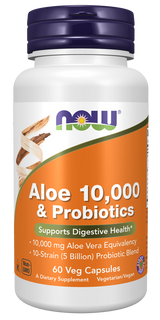 Now ALOE VERA 10,000 & PROBIOTICS  60 VCAPS