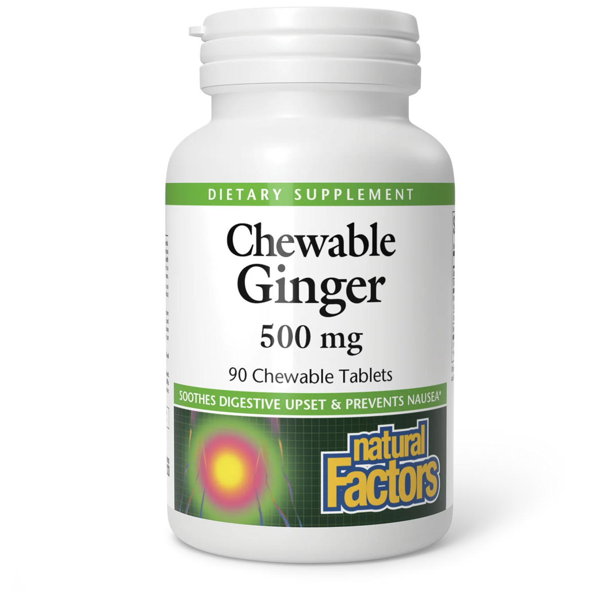 Natural Factors Ginger 500 mg 90 Chewable Tablets