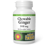 Natural Factors Ginger 500 mg 90 Chewable Tablets