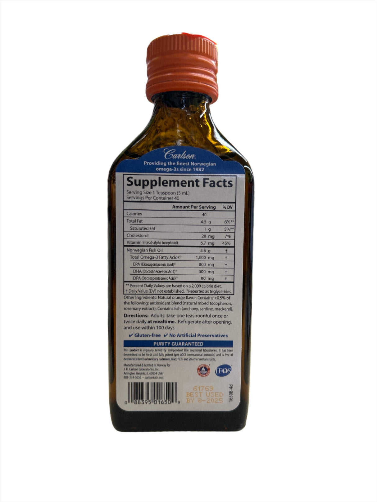 The Very Finest Fish Oil Orange Flavor 1600 mg