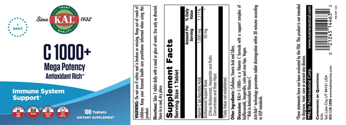 Kal C 1000+ MGP 100CT  Tablet