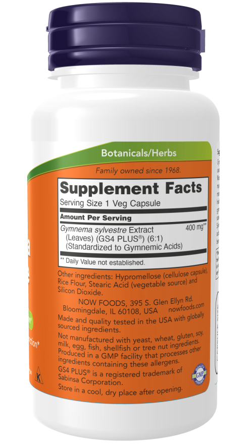 Now GYMNEMA SYLVESTRE 400mg  90 VCAPS