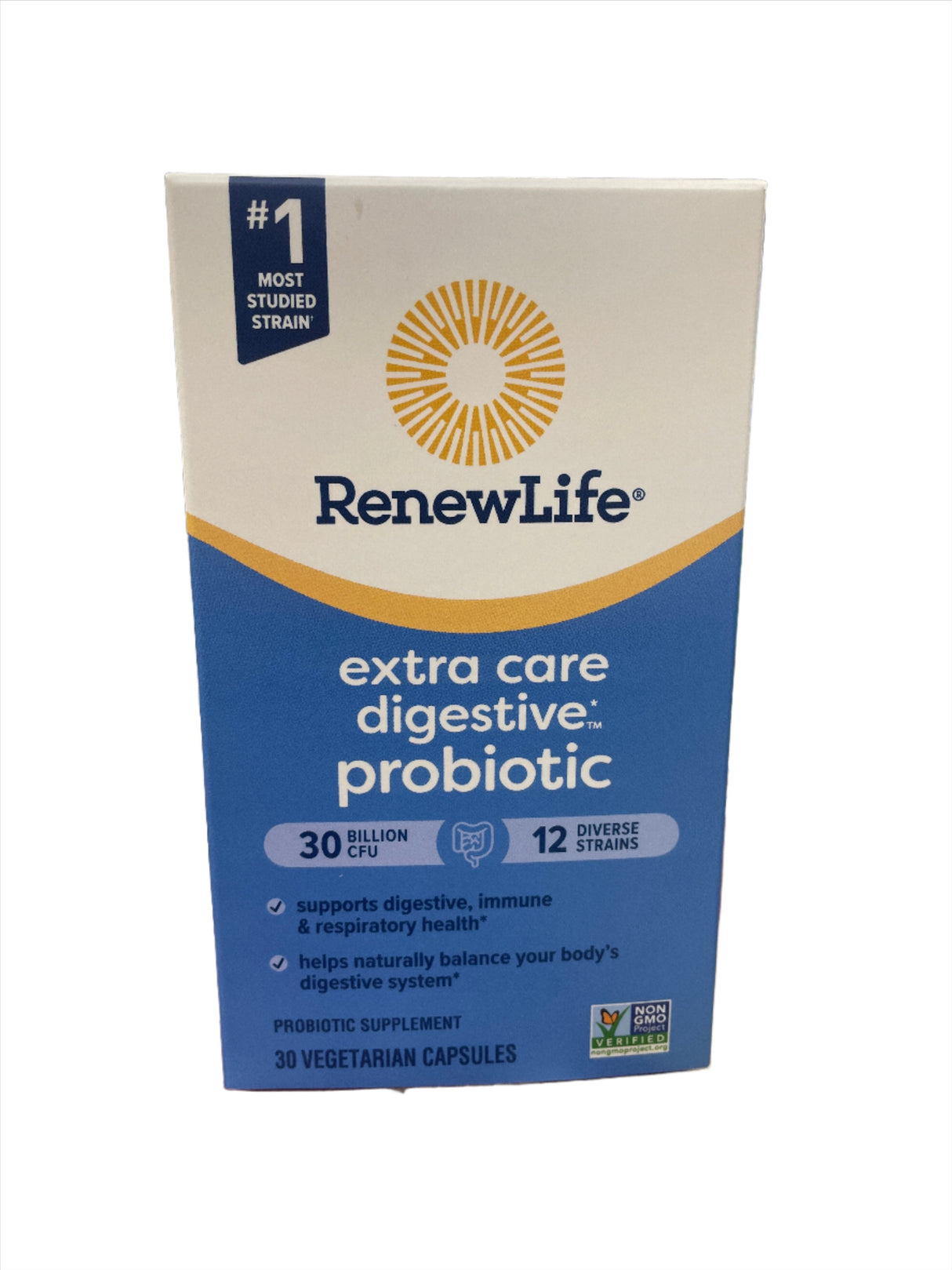 Renew Life Extra Care Digestive Probiotic 30 Billion CFU 12 divers strains 30 capsules