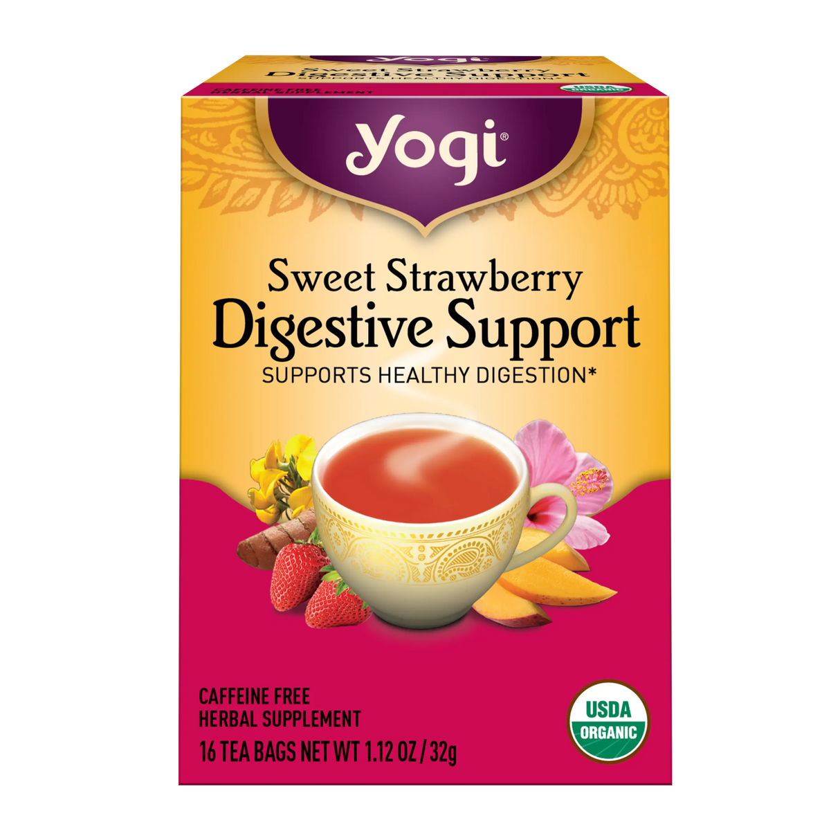 YOGI TEA Sweet Strawberry Digestive Support 16 BAG