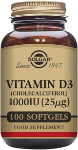 Solgar Vitamin D3 (Cholecalciferol) 25 mcg (1000 IU) Softgels 100softgel