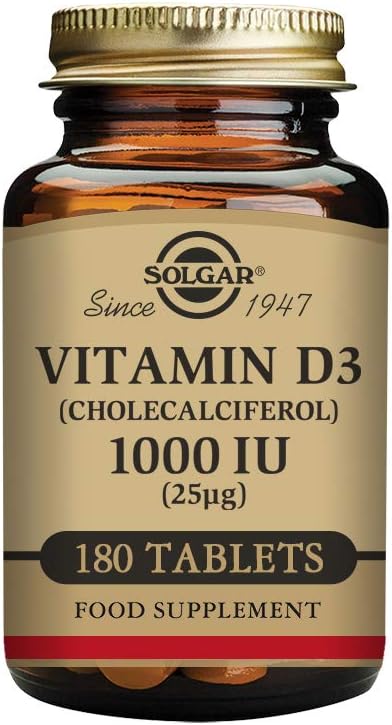 Solgar Vitamin D3 (Cholecalciferol) 25 mcg (1000 IU) Tablets 180tablet