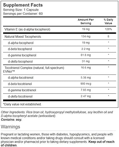 Tocotrienols With Vitamin E