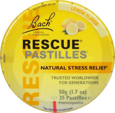 Bach Rescue Pastilles Natural Stress Relief Lemon Flavor