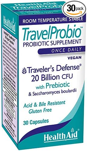 HealthAid TravelProbio Daily 30 cap 20 Billion CFU with Prebiotic