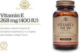 Solgar Vitamin E 268 mg (400 IU) Alpha Softgels 100softgel