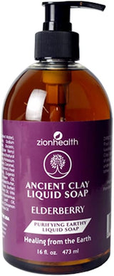 Zion Health Clay Liquid Soap Elderberry 16 fl. oz