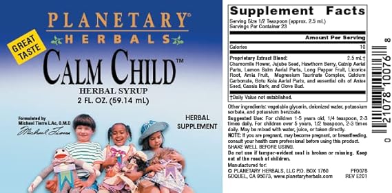 PLANETARY HERBALS CALM CHILD HERBAL SYRUP 2 OZ