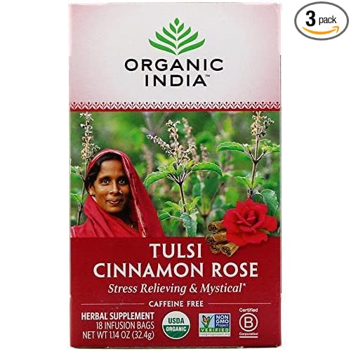 ORGANIC INDIA Tulsi Tea Cinnamon Rose 18 BAG