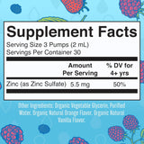 MaryRuth Organics Zinc Supplements for Immune Support, Liquid Zinc Supplement, Immune Support Supplement for Kids, Ages 4-13, Zinc Sulfate, Vegan, USDA Organic, Glycerin Based, 2 Fl Oz