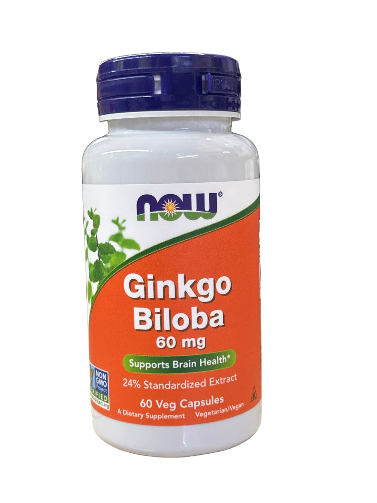 Now Ginkgo Biloba 60 mg 60 Veg Capsules