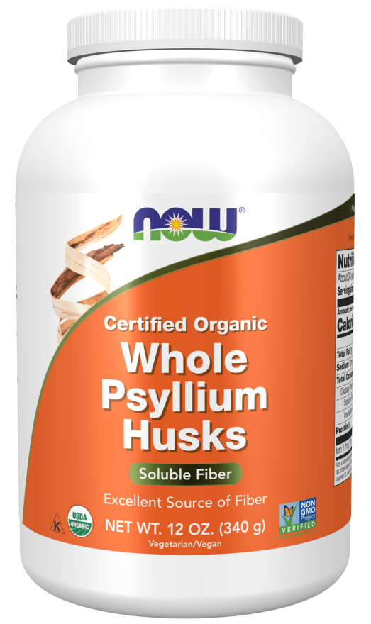 Now ORGANIC PSYLLIUM HUSK WHOLE  12 OZ