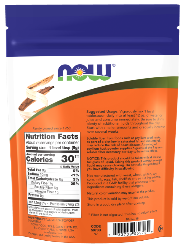 Now PSYLLIUM HUSK POWDER  24OZ