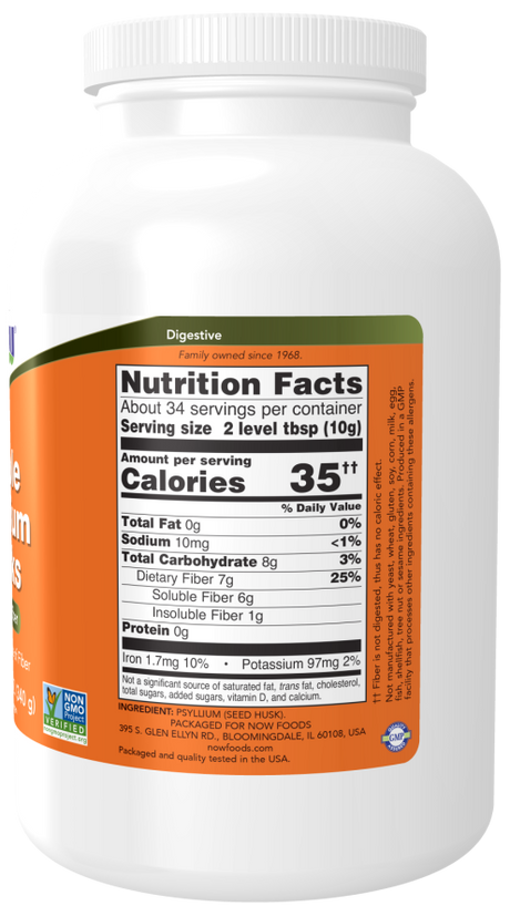 Now PSYLLIUM HUSK WHOLE  24 OZ