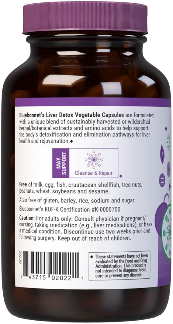 Bluebonnet Liver Detox Cleanse & Repair 30 Vegetable Capsules