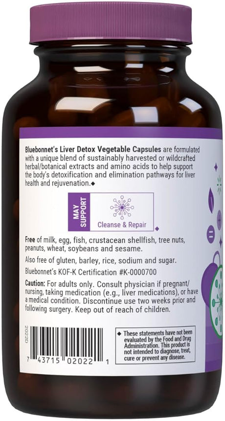 Bluebonnet Liver Detox Cleanse & Repair 30 Vegetable Capsules