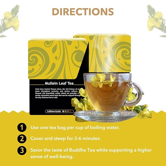 BUDDHA TEAS Organic Mullein Leaf Tea 18 BAG