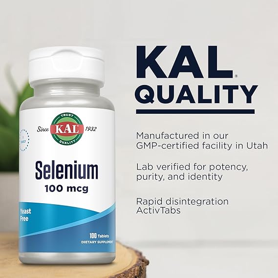 Kal Selenium Yeast Free 100CT 100MCG Tablet