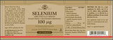 Solgar Yeast-Free Selenium 100 mcg Tablets 100tablet