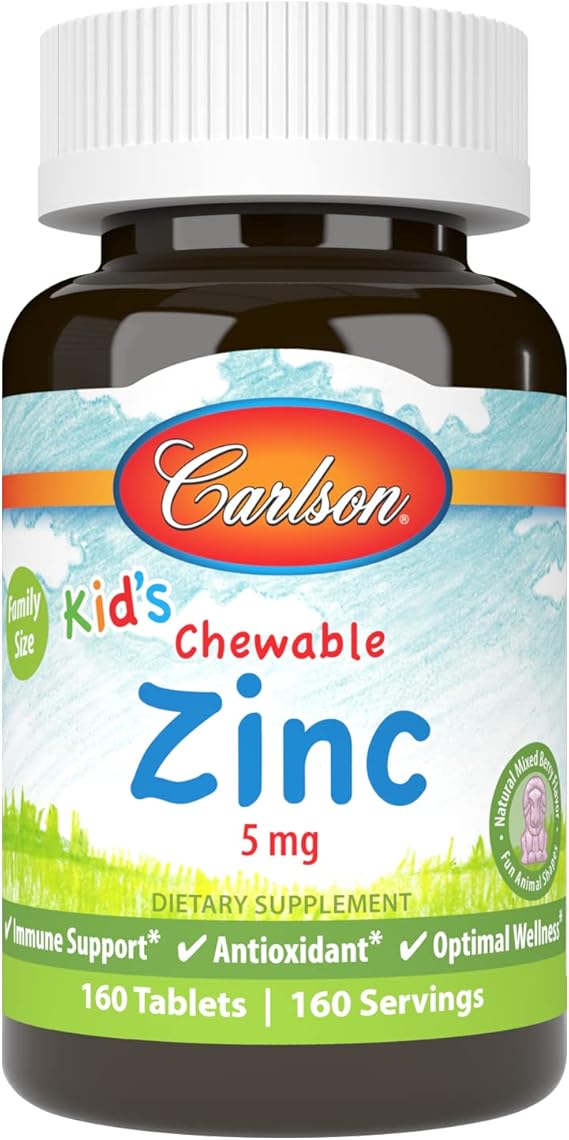 Carlson Kid's Chewable Zinc 5 mg Natural Mixed Berry Flavor