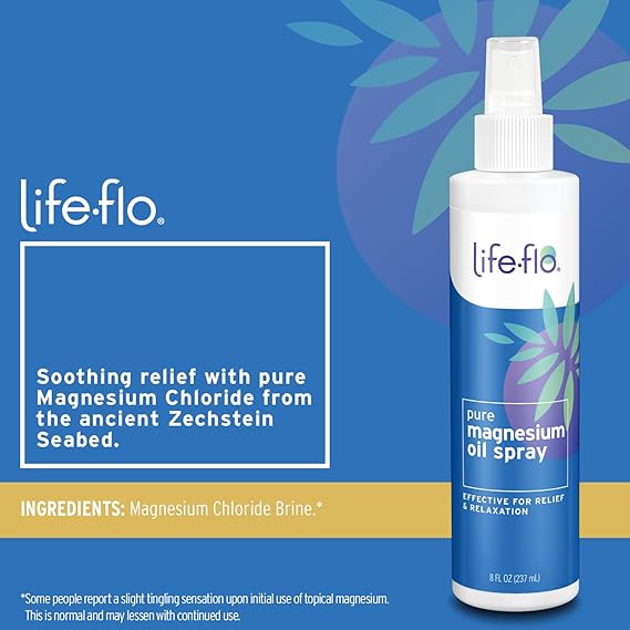 LifeFlo Pure Magnesium Oil Spray 8floz